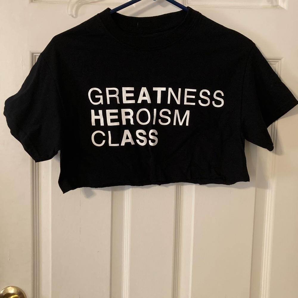 ALF Black Graphic Crop Top with Bold Lettering